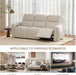 3 Seater Power Reclining Sofa, Overstuffed Recliner Couch with USB and Type-C Charge Ports, Reclining Couches for Living Room, Home Theater, RV (Beige, Fabric)