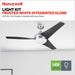 Ceiling Fans Neyo, 52 Inch Contemporary Indoor LED Ceiling Fan with Light, Remote Control, Modern High Performance Blades, Reversible Motor Model- 51803 (Brushed Nickel)