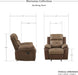 Marianna 3-Piece Reclining Living Room Sofa Set, Brown