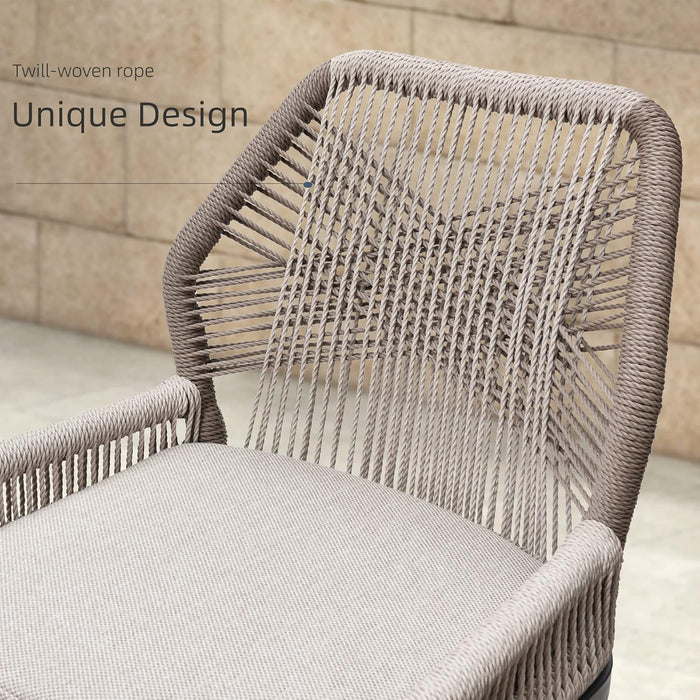 Counter Height Bar Stools Set of 4 Woven Aluminum Modern Barstools with Back and Arms for Patio Balcony Pool Accent Outdoor Kitchen Counter Stool Chairs