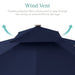 10X10Ft 2-Tier Square Outdoor Solar LED Cantilever Patio Umbrella W/ Base Included - Navy Blue