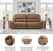 Signature Design by Ashley Spear Hill Contemporary Leather Match Power Reclining Sofa with Adjustable Headrest and USB Ports, Light Brown