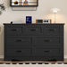 7-Drawer Dresser for Bedroom, Modern Wooden Chest of Drawers with Metal Handles, Anti-Tipping Design, Sturdy and Stable Storage Organizer for Living Room, Entryway, Home Office
