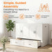 Queen Murphy Bed With Mattress White StorageDrawer