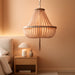 Handcrafted BeadedBlushPink Three Light Pendant Chandelier
