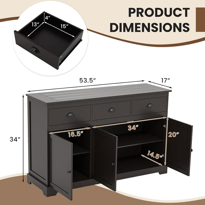 Sideboard Buffet Cabinet with Storage, Modern Coffee Bar Station