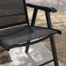 Set of 4 Patio Folding Chairs Armrests Black