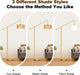 【Upgraded】Arc Floor Lamp for Living Room, Boho Dimmable Swing Arm Floor Lamp with Rattan & Fabric Shades, Gold Rattan Standing Lamp with 11W Bulb, Farmhouse Adjustable Tall Lamp for Bedroom Office