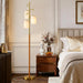 70" Wood Floor Lamp Dimmable Floor Lamps for Living Room Bedroom Mid Century Modern Floor Lamp Gold Standing Lamp Tall Lamps for Office Nursery Reading Elegant Stand up Lamp, 3 Bulbs Included