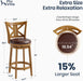 26 Inch Swivel Bar Stools Set of 2, Counter Height Bar Stools | Wooden Bar Stools, Faux Leather Kitchen Stools, Counter Height Chairs with Solid Wood Legs & Wrap-Around Footrest