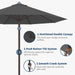 10FT Patio Umbrella Outdoor Market Umbrella with Crank and Tilt, 8 Flexible Fiberglass Ribs, Uv-Resistant Waterproof Canopy for Patio, Deck, Garden, Backyard, Gray