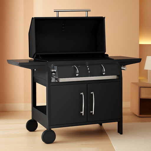 Charcoal Grills BBQ Grill,36 in Large Smoker Grill with Dual-Zone Lifting Trays,Portable Charcoal Grill with Foldable Side Tables,Large Outdoor Grill for Camping,Bbq,Party,Picnic