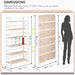 Extra Wide 6 Tiers No Assembly Book Shelves, 61.8" H Folding Bookshelf Bookcase Open Industrial Foldable Shelves for Bedroom, Living Room, Home Office - Natural White