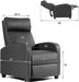 Leather Recliner Sofa with Massage and Heat