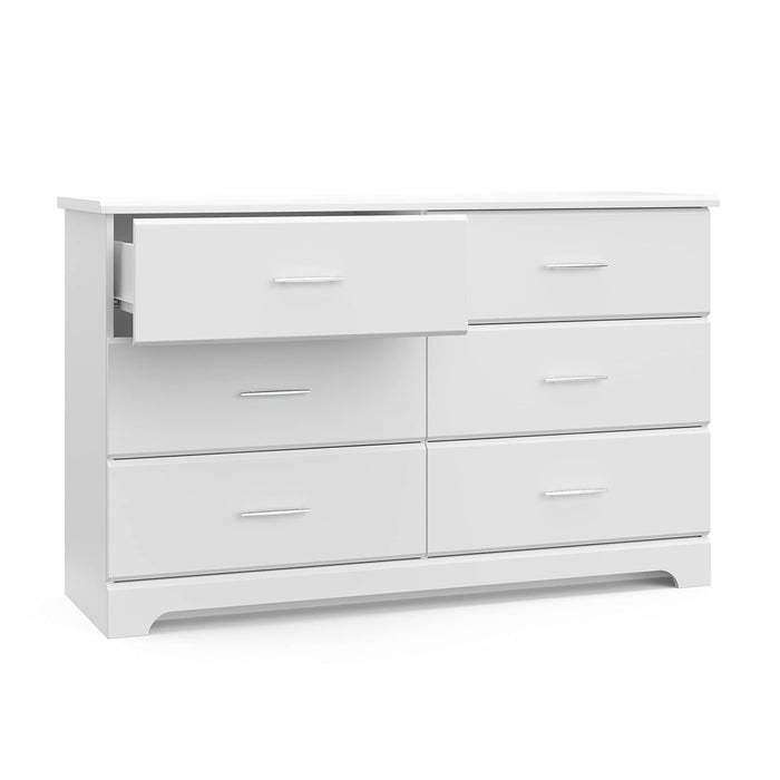 White 6-Drawer Dresser for Kids