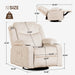 Swivel Rocker Recliner Chair with Heat and Massage, 31.89" Wide Rocking Sofa Home Recliner for Living Room Home Theater Office, Cream White