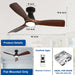 42-Inch Ceiling Fans with Lights: Walnut 3 Blade Flush Mount Low Profile Ceiling Fan for Bedroom - Dimmable Indoor Outdoor Fan with Remote Control Ultra Quiet DC Motor Timer