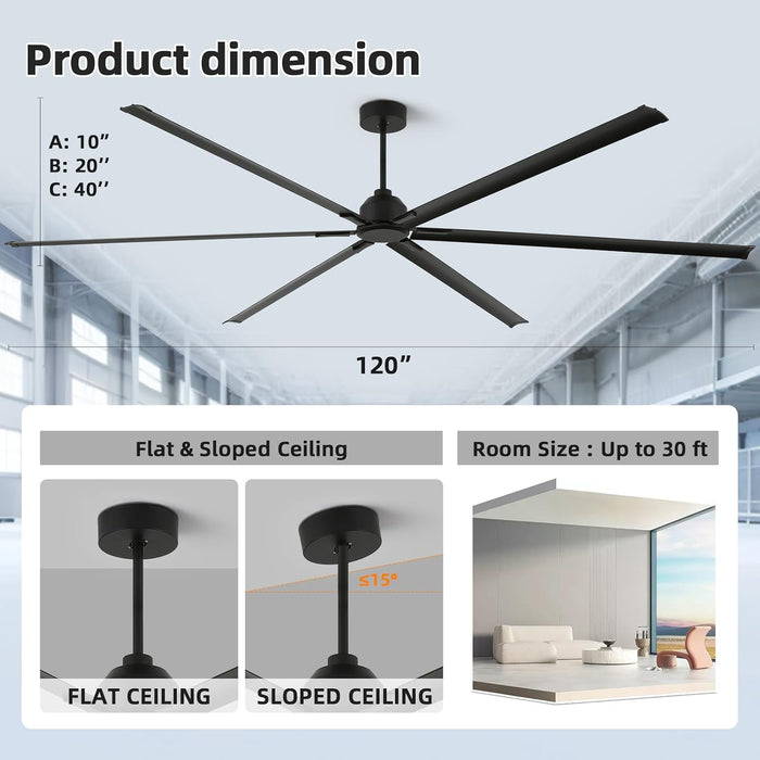 Oversized Commercial 120 Inch Industrial Ceiling Fan