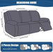 Recliner Sofa Slipcover, 3 Pieces Polyester Fabric Stretch Sofa Covers for 3 Seat Reclining Couch, Soft Washable Furniture Protector with Pockets (3 Seat, Khaki)