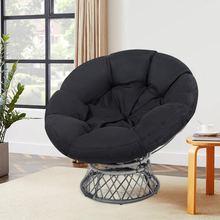 46in Papasan Chair GraphiteGrey Frame Stylish Comfort