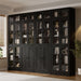 85.5" Modern Bookcase with Glass Doors Set of 4, 7-Tier Tall Wooden Bookshelf with Storage for Home Office, Large Curio Cabinet for Living Room, Office, Bedroom, Family Room (Black, ABBA)