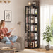 Rotating Bookshelf, Corner Bookcase, 360 Display Wood Spinning Bookshelves, Floor Standing Bookcases Narrow Shelf, 5 Tiers, Black