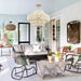 White Chandelier Large Rattan Lights for Living Room 8-Light