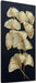 Large Gold Gingko Paintings Vertical Textured Wall Art, Gold and Black 3D Abstract Oil Painting on Canvas Wall Art Ready to Hang
