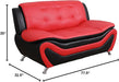 Aldo ((3 Piece) Modern Sofa Set, Black/Red
