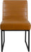 Channeled Metal Dining Chair Home Décor | Single Pack - Brown Faux Leather