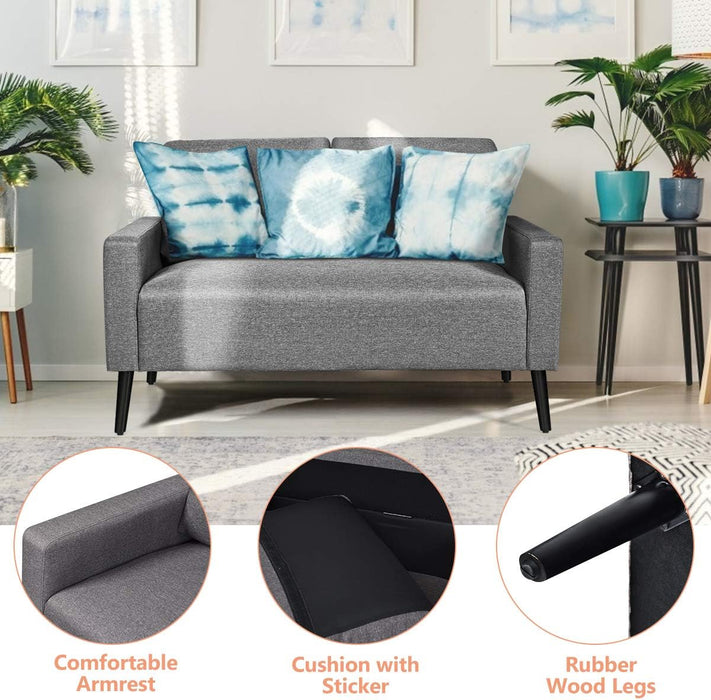 Modern Fabric Loveseat with Removable Backrest