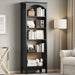 Arched Veneered FiveTier Bookcase 71Inch Tall Ebony