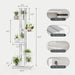 White 6-Tier Corner Bookshelf Slim 9.45x20.8x62.2In