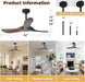 42 Inch Outdoor Smart Ceiling Fan With Voice Support