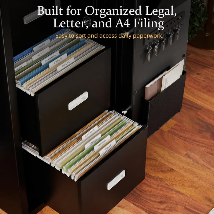 55 in Tall 2-Hour Fireproof Filing Cabinet for Home Office