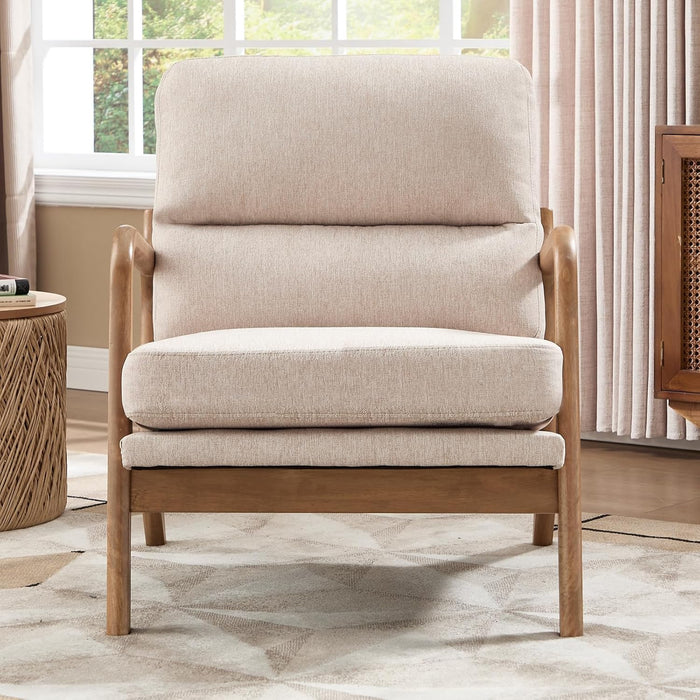 Accent Chair with Solid Wood Frame & Premium Fabric Upholstery – Modern Stylish Seating for Living Room, Bedroom & Small Spaces | Supportive, Easy-Clean Design