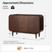 48" Buffet Cabinet with Storage, 3 Doors Sideboard, Auburn
