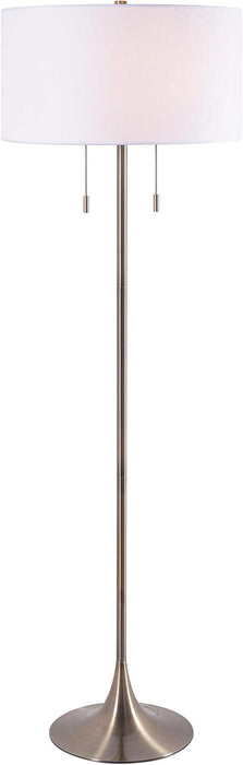 Stowe Floor Lamp with Antique Brass Finish, Modern Style, 61" Height, 19" Width, 19" Depth