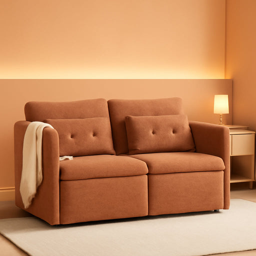 56 Inches Wide Chenille Sectional Loveseat Espresso