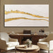 Canvas Abstract Art White Large Wall Decorations for Living Room Gold Foil Abstract Wall Hanging Oil Painting for Office 29"X 58" Home Decor