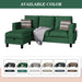 Convertible Sectional Sofa Couch L Shaped Couch Sofa for Living Room Small 3 Seater Sofa Couch with Storage Ottoman and Side Pockets(Green)