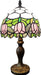 Tiffany Table Lamp Small Stained Glass Desk Lamp Vintage Bedside Lamp Included 3 Way LED Bulb for Home Living Room Nightstand Bedroom Office (Pink Tulip)