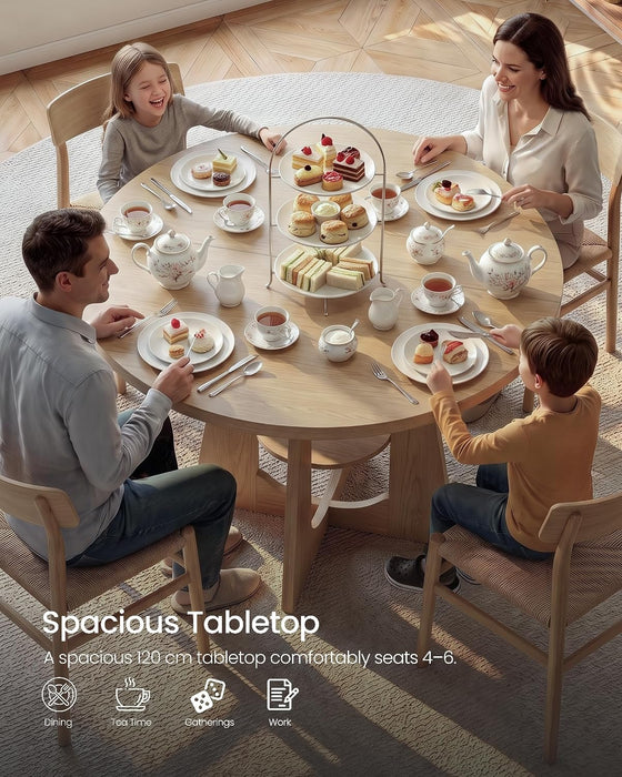 47-Inch round Dining Table for 4-6 People, Pedestal Kitchen Table