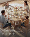 47-Inch round Dining Table for 4-6 People, Pedestal Kitchen Table