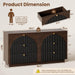 Arched Fluted Dresser for Bedroom 6 Drawers 55" Wide Walnut Black