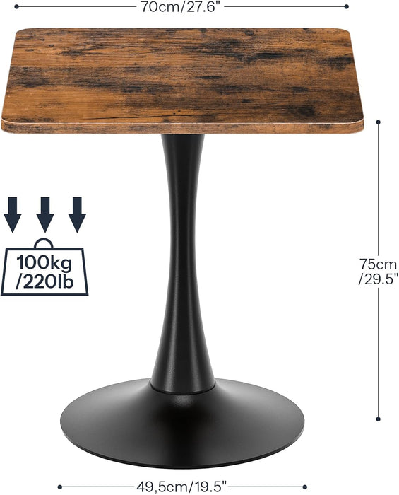 Rustic Brown TwentySevenpointSixInches Tulip Dining Table