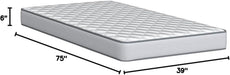 6 Inch Mattress - Firm Feel - Bonnell Spring with Foam Layer - Mattress in a Box - Youth or Kids Bed - Guest Bedroom - Durable and Breathable Support - Affordable - Twin Size