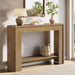 41.3" Farmhouse Console Table, Narrow Entryway Table with 2-Tier Open Storage, Sofa Table behind Couch, Rustic Console Table for Living Room, Hallway, Foyer, Light Walnut
