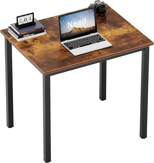 Small Computer Desk for Home&Office- 31.5'' Length Small Writing Desk Gaming Desk Students Laptop Use, Rustic Brown Desktop & Black Frame AC3FB(8060)