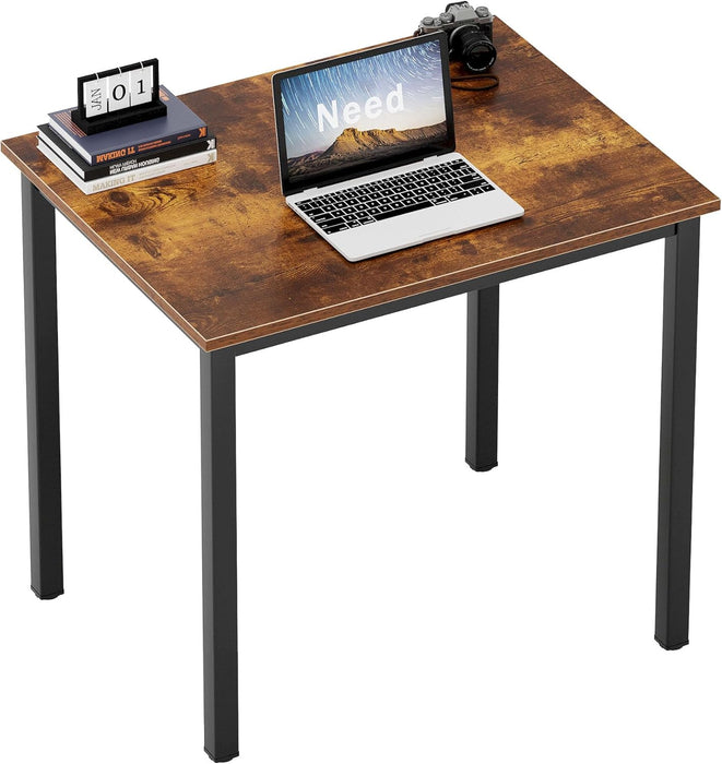 Small Computer Desk for Home&Office- 31.5'' Length Small Writing Desk Gaming Desk Students Laptop Use, Rustic Brown Desktop & Black Frame AC3FB(8060)